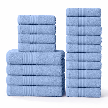 18-Piece Luxury Cotton Towel Set – Ultra Soft, Quick-Dry & Highly Absorbent