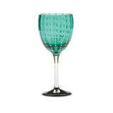 Lightweight wine glass with playful dotted design