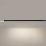 Linear LED ceiling light detail showing the smooth acrylic light strip