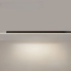 Linear LED ceiling light detail showing the smooth acrylic light strip