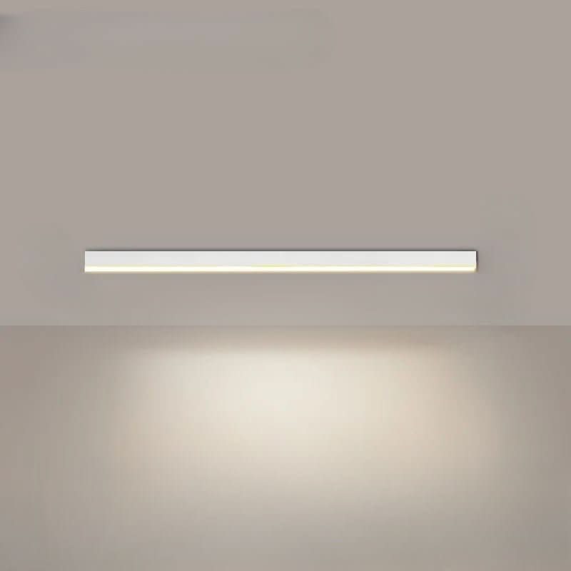 Aluminum linear LED ceiling light end cap and diffuser close up