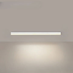 Aluminum linear LED ceiling light end cap and diffuser close up