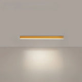 Linear LED ceiling light shown lit in a bright open plan interior
