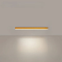 Linear LED ceiling light shown lit in a bright open plan interior