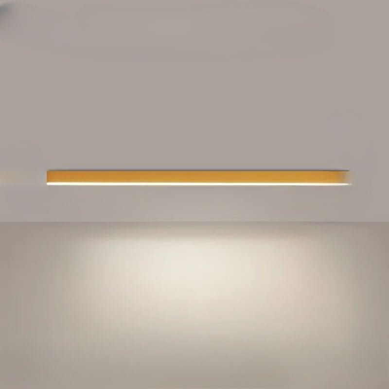 Slim black LED ceiling bar mounted flush against a white ceiling