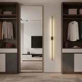 Linear LED double head wall sconce close detail view 2