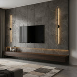 Linear LED double head wall sconce close detail view 8