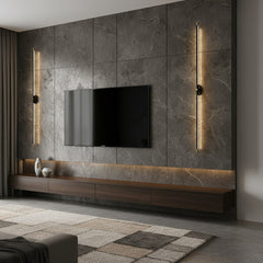 Linear LED double head wall sconce close detail view 8