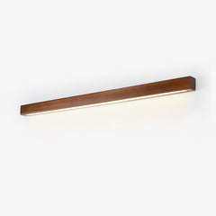Linear LED wood wall sconce in pine colour option view 3