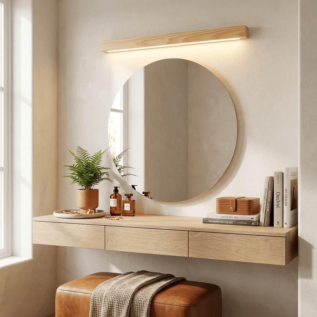 Linear LED wood wall sconce in pine supplementary product view 11