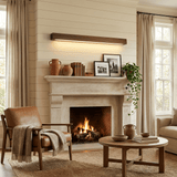 Linear LED wood wall sconce in pine colour option view 15