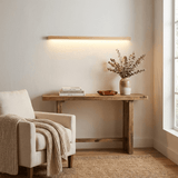 Linear LED wood wall sconce in pine further product image 16