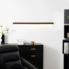 Linear LED wood wall sconce in pine supplementary product view 17