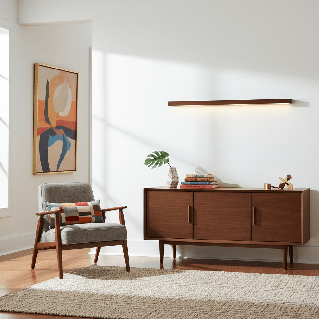 Linear LED wood wall sconce in pine additional product view 18