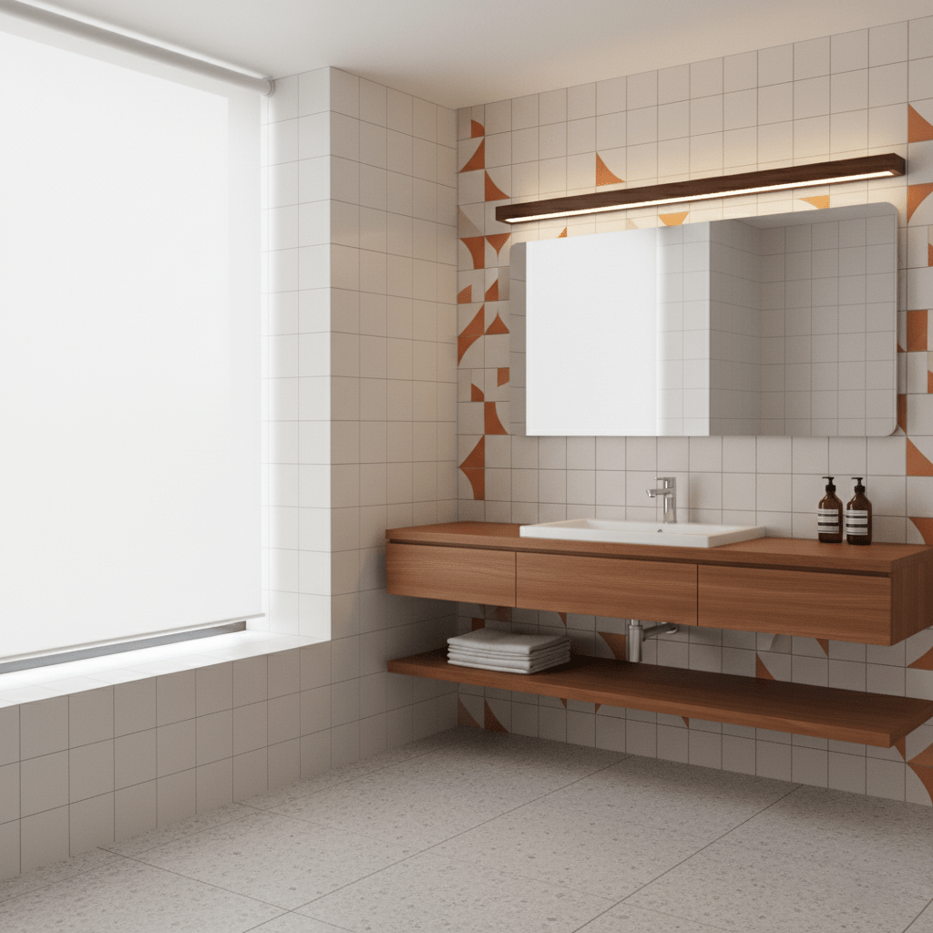 Linear LED wood wall sconce in pine close detail view 20