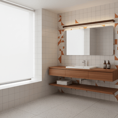 Linear LED wood wall sconce in pine close detail view 20