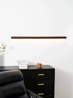 Linear LED wood wall sconce in pine additional product view 24