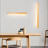 Linear LED wood wall sconce in pine alternative angle view 25