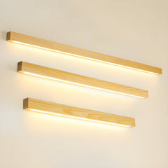 Linear LED wood wall sconce in pine supplementary product view 35