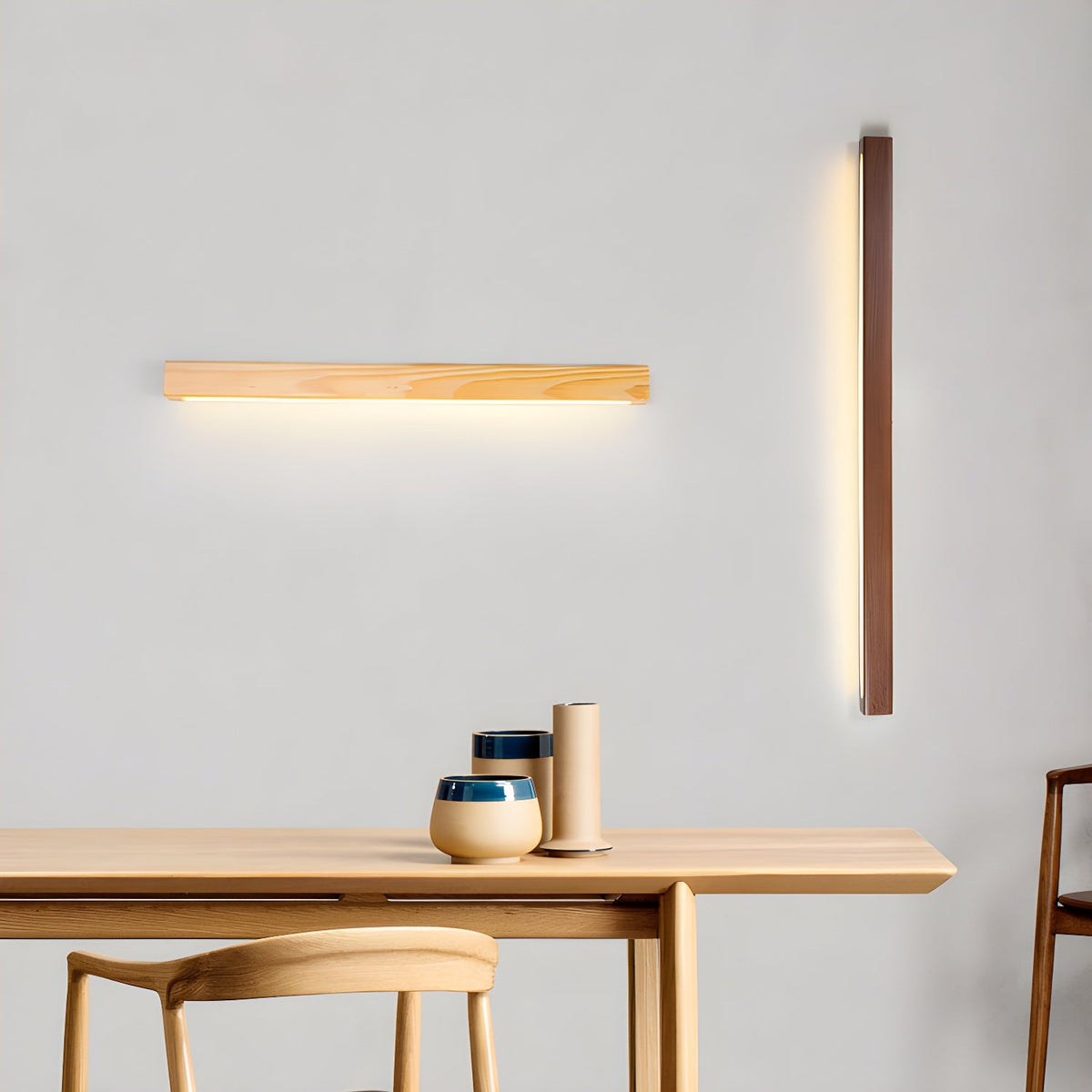 Linear LED wood wall sconce in pine additional product view 36