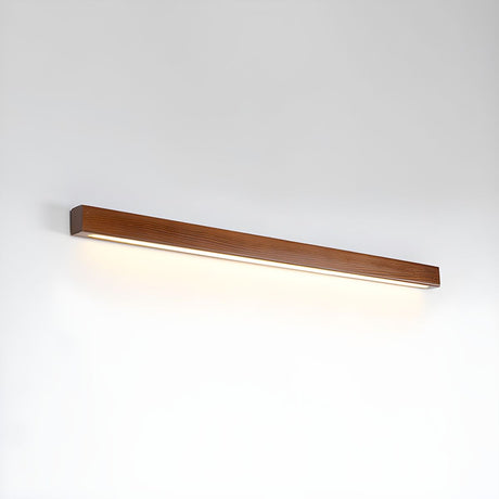 Linear LED wood wall sconce in pine alternative angle view 43
