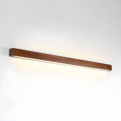 Linear LED wood wall sconce in pine alternative angle view 49