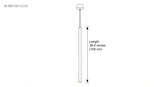 Line drawing of the tube pendant showing 39.4 inch length option