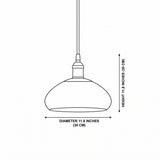Glass Single-Head Pendant Light - size and dimensions illustration