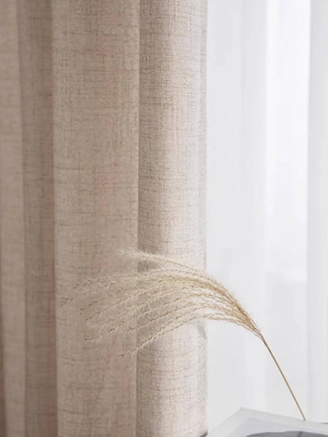 Linen blend light filtering curtains with modern grommet top