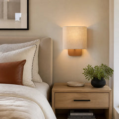 Modern linen shade wall sconce supplementary product view 5