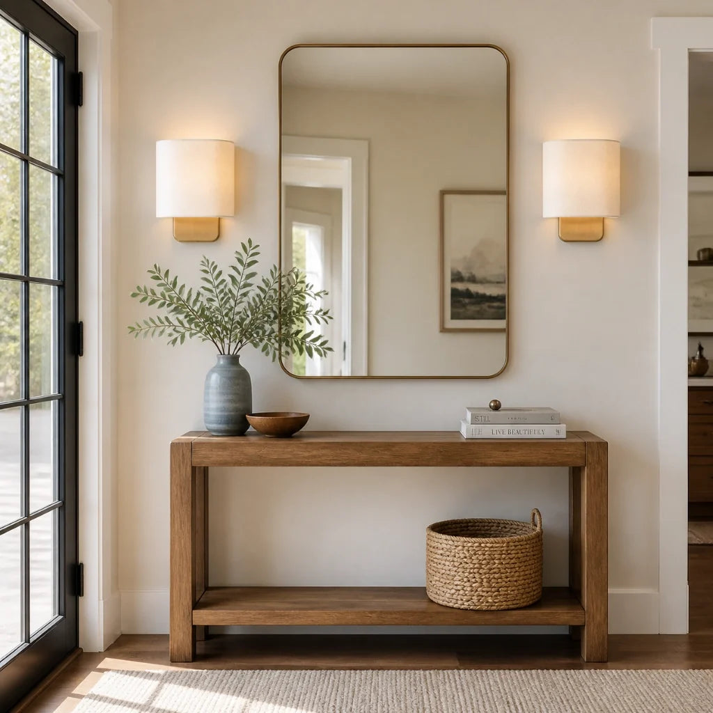 Modern linen shade wall sconce colour option view 9