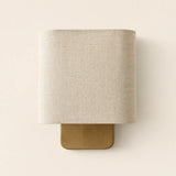 Modern linen shade wall sconce alternative angle view 13