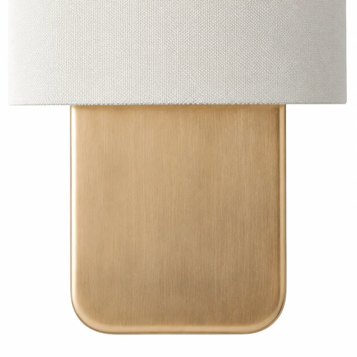 Modern linen shade wall sconce close detail view 14