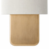 Modern linen shade wall sconce close detail view 14