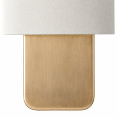 Modern linen shade wall sconce close detail view 14