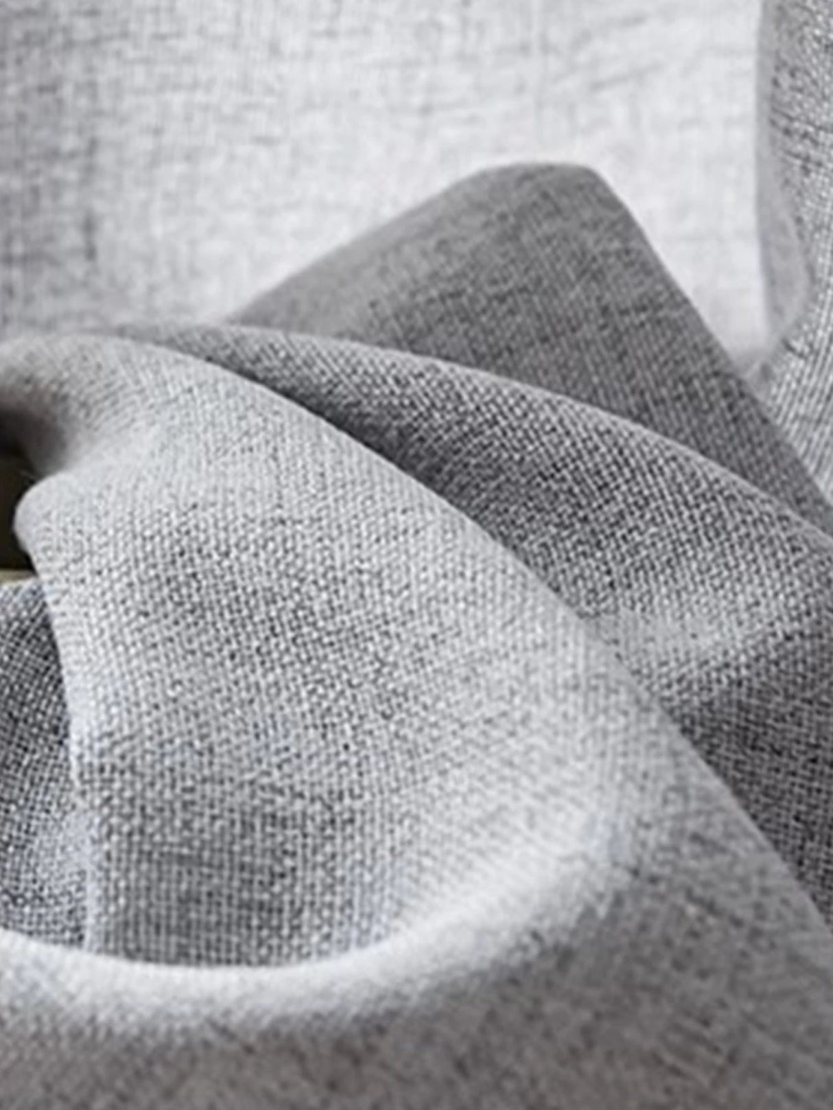 Linen Sheer Curtains – Grey Semi - Sheer Linen - Feel Voile Window Panels - Hurbane Home