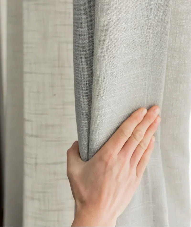 Linen Sheer Curtains – Modern Semi - Sheer Cotton - Linen Window Panels - Hurbane Home