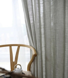 Linen Sheer Curtains – Modern Semi - Sheer Cotton - Linen Window Panels - Hurbane Home