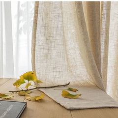 Linen Sheer Curtains – Modern Semi - Sheer Cotton - Linen Window Panels - Hurbane Home