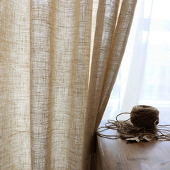 Linen Sheer Curtains – Modern Semi - Sheer Cotton - Linen Window Panels - Hurbane Home