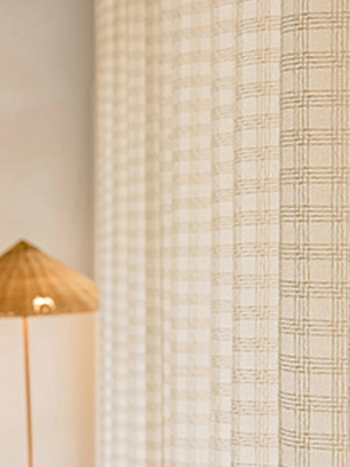 Linen sheer curtains hanging in Japanese-style bedroom