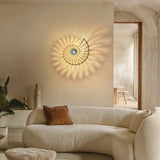 Shell wall light on a living room feature wall