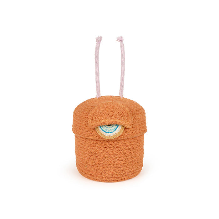Handmade Alien Ploot Orange Cotton Storage Basket for Kids