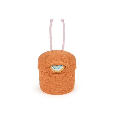 Handmade Alien Ploot Orange Cotton Storage Basket for Kids