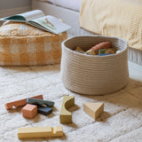 Handwoven Eco PET Cotton Round Storage Basket for Kids