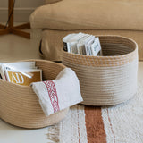 Handwoven Eco PET Cotton Round Storage Basket for Kids
