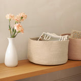 Handwoven Eco PET Cotton Round Storage Basket for Kids