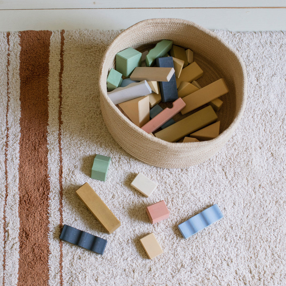 Handwoven Eco PET Cotton Round Storage Basket for Kids