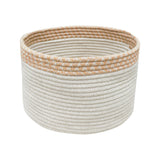 Handwoven Eco-Friendly Braided Cotton PET Storage Basket Round Honey/Toffee