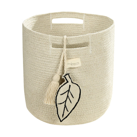 Handmade Cotton Leaf Basket for Storage, Plants, Blankets & Magazines